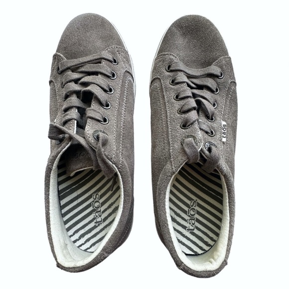 TAOS Footwear Womens Suede Retro Star Graphite Grey Sneakers 8.5 - Picture 2 of 6